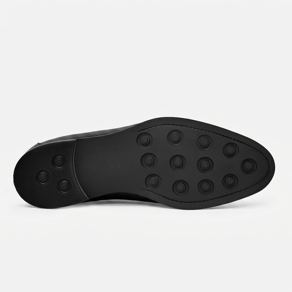 Vincent Belgian Loafers - Pebbled Leather - Men's