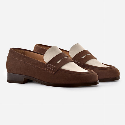 Camille Penny Loafers - Water Repellent Suede - Women's