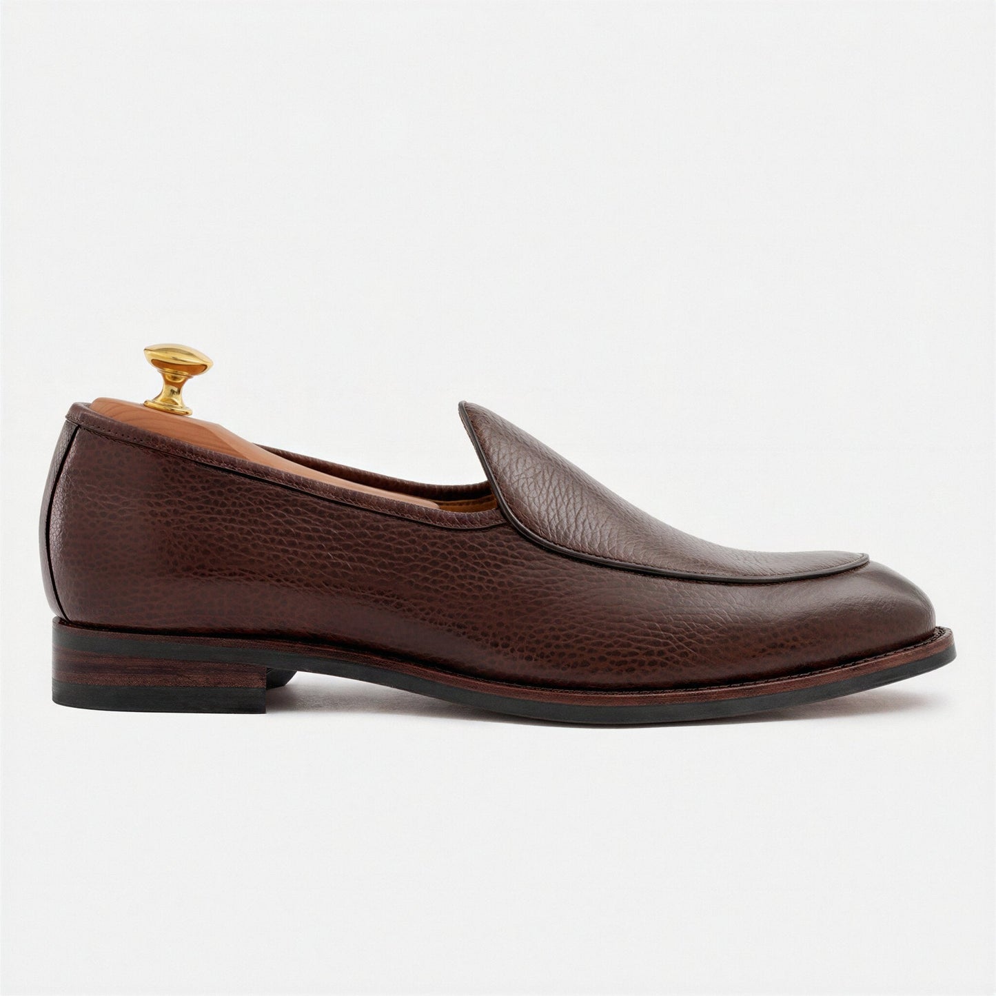 Vincent Belgian Loafers - Pebbled Leather - Men's